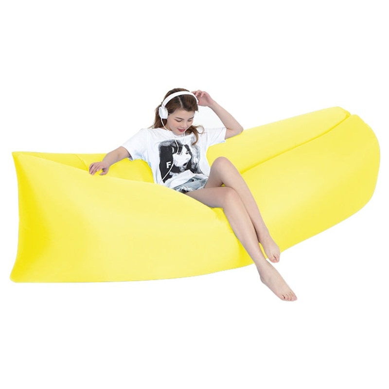 Portable Inflatable Sofa Bed for Camping Fishing Beach Lazy Air Bed 78.7 x 27.6 inches (Yellow)