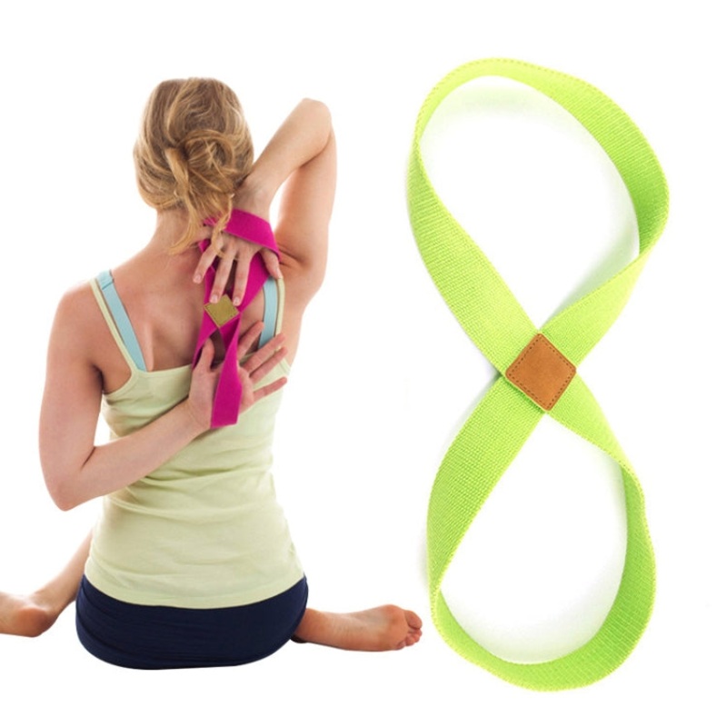 2 Pcs Yoga Stretch Belt Cotton Thick Mobius Strip (Green)