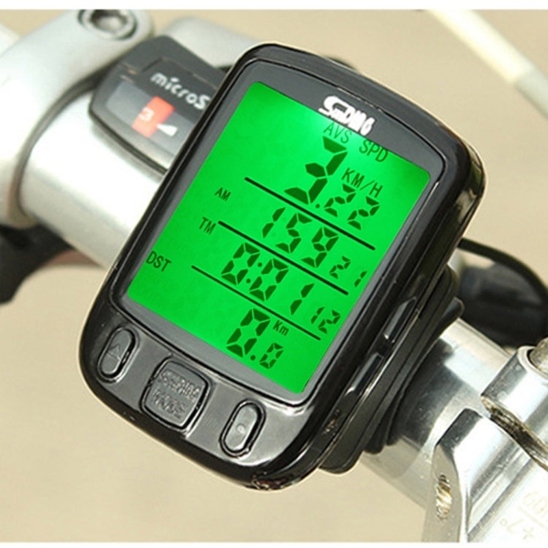 Bicycle Computer Odometer Speedometer withLight Control Backlight Function (Black)