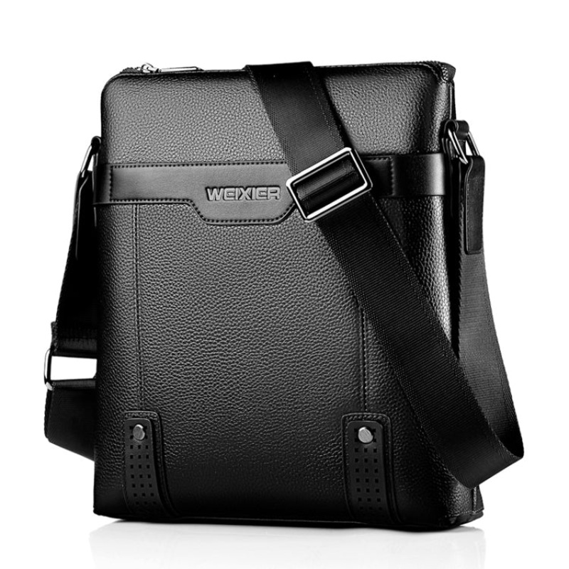 Men PU Leather Single Shoulder Bag (Black)