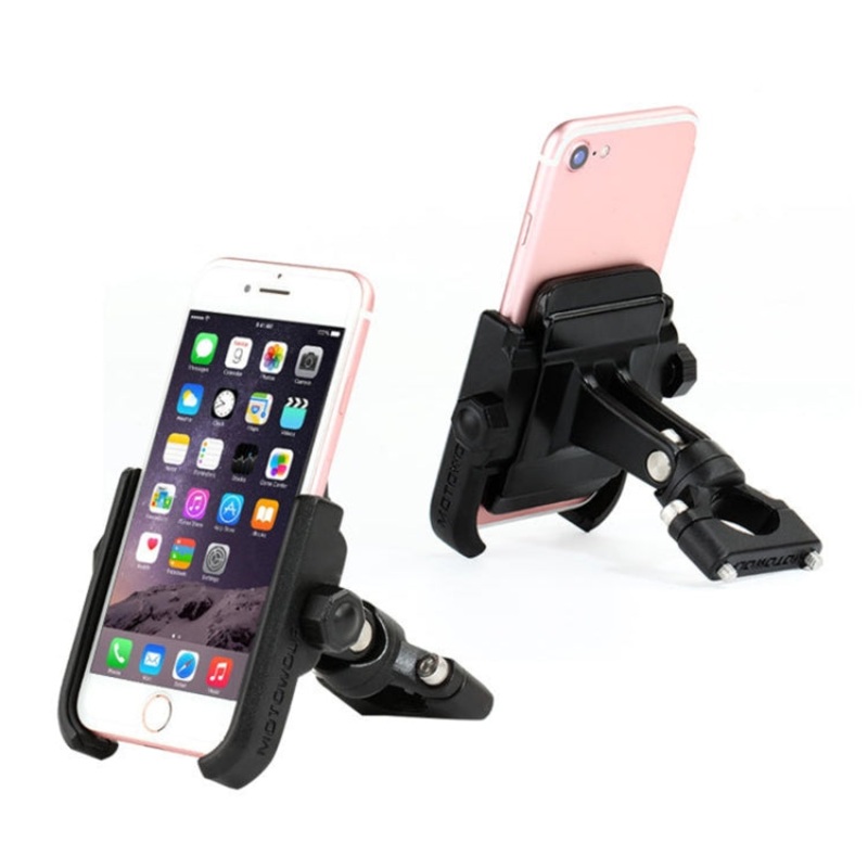 Motorcycle Handlebar Aluminum Alloy Phone Bracket, Suitable for 4-6 inch Device(Black)