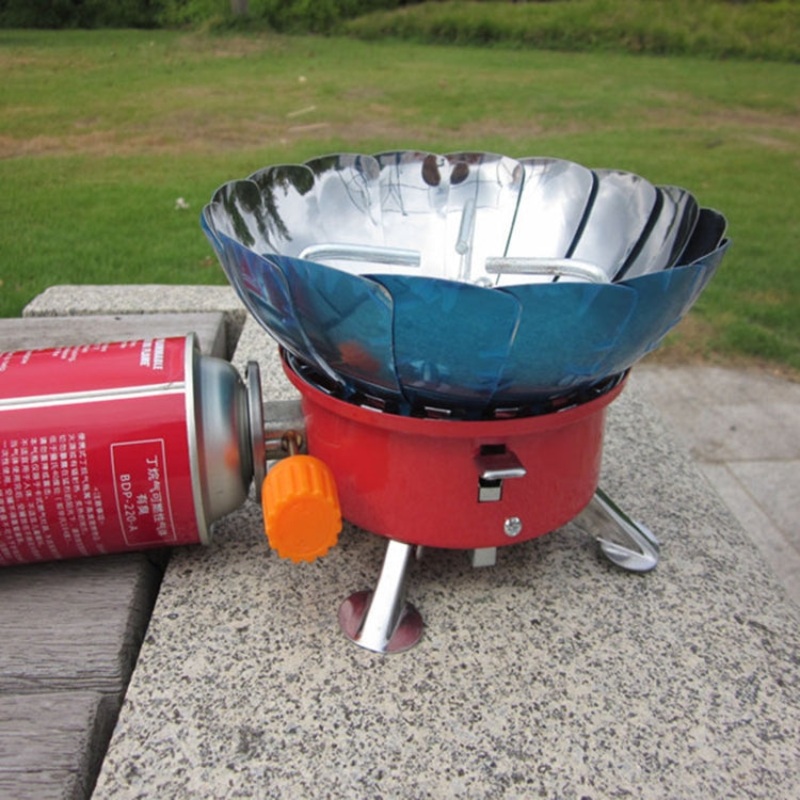 Portable Collapsible Outdoor Backpacking Camping Stove Butane Propane Burner for Gas Canisters (Black)