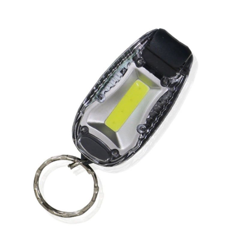 Portable Multifunctional Bicycle Taillight Helmet Light Running Warning Luminous Keychain (White)