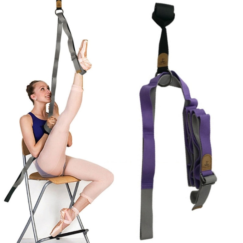 Taekwondo Ballet Dance Yoga Supplies Horizontal Open Rigid Strips Stretching Fork Training Belt (Purple)
