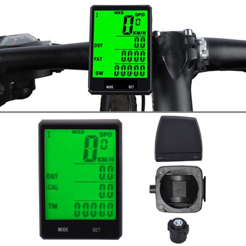 Wireless Waterproof Cycle Computer Odometer Speedometer (2.8 Inch LCD)