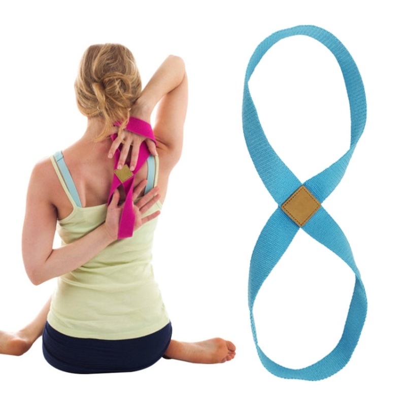 Yoga Stretch Belt Cotton Thick Mobius Strip Light Blue (2 PCS)