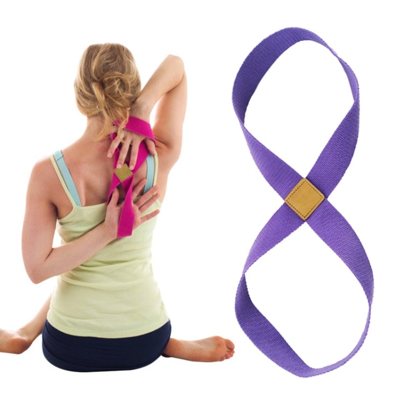 Yoga Stretch Belt Cotton Thick Mobius Strip Light Purple (2 PCS)