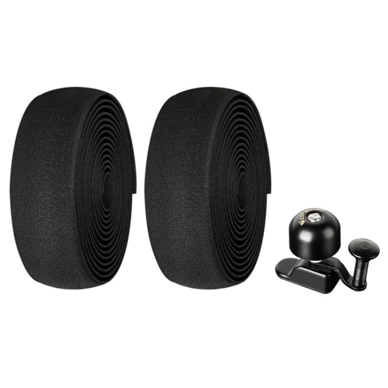 Bicycle Bells With Supernouncing EVA Back Rubber Band Bell Combination Set (Black)