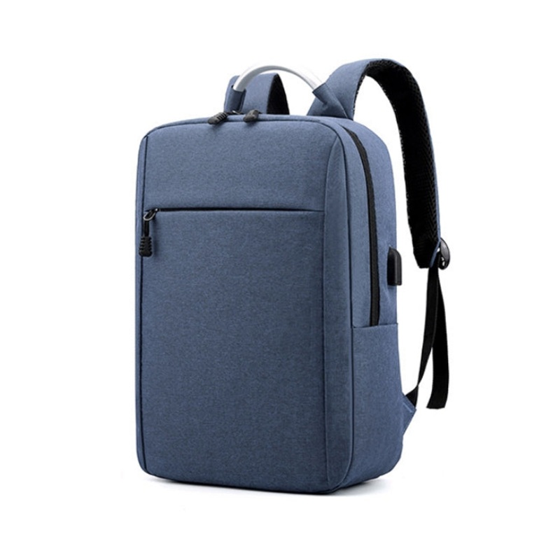 Business Computer Shoulders Backpack Travel Wear-Resistant Leisure Bag with USB Port (Navy Blue)