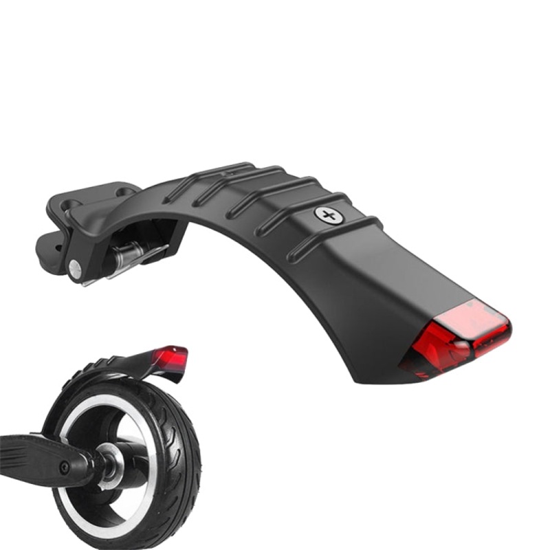 For 5 inch / 5.5 inch / 6.5 inch Electric Scooter Carbon Fiber Aluminum Alloy Rear Fender with LED Tail Light(Black)