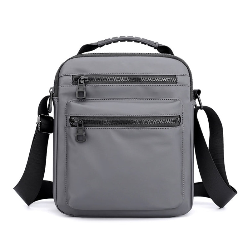 Men Casual Oxford Cloth Sports Crossbody Chest Bag (Gray)