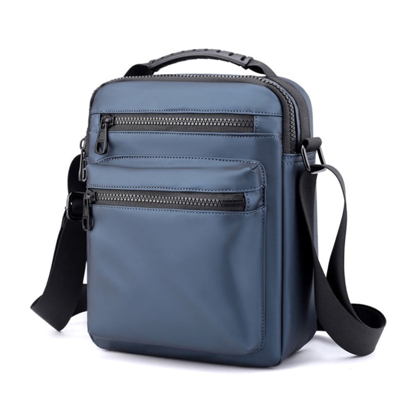 Men Casual Shoulder Bag Oxford Cloth Sports Crossbody Chest Bag (Navy Blue)