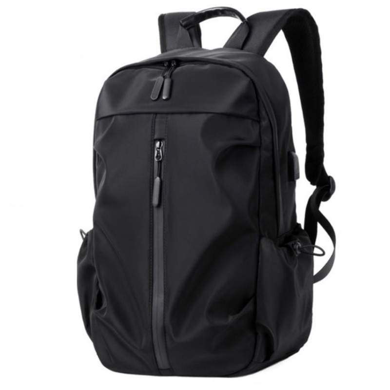 Men Oxford Backpack Business Computer Bag with External USB Port (Black)