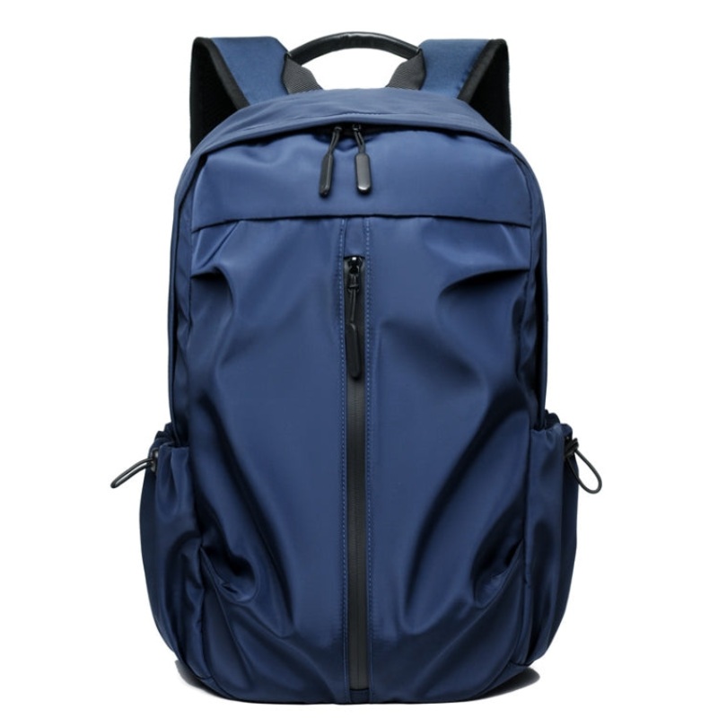 Men Oxford Backpack Business Computer Bag with External USB Port Navy Blue (one size)