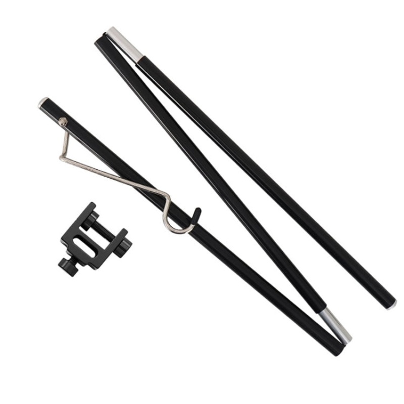 Outdoor Aluminum Alloy Mini Simple Light Stand Camping Foldable Fixed Light Bracket (Black)