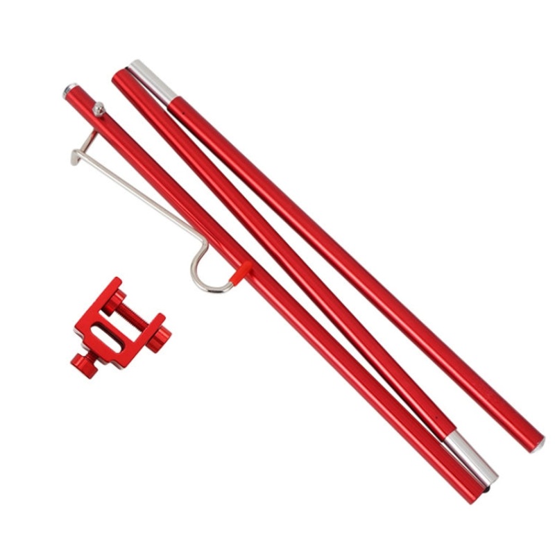 Outdoor Aluminum Alloy Mini Simple Light Stand Camping Foldable Fixed Light Bracket (Red)