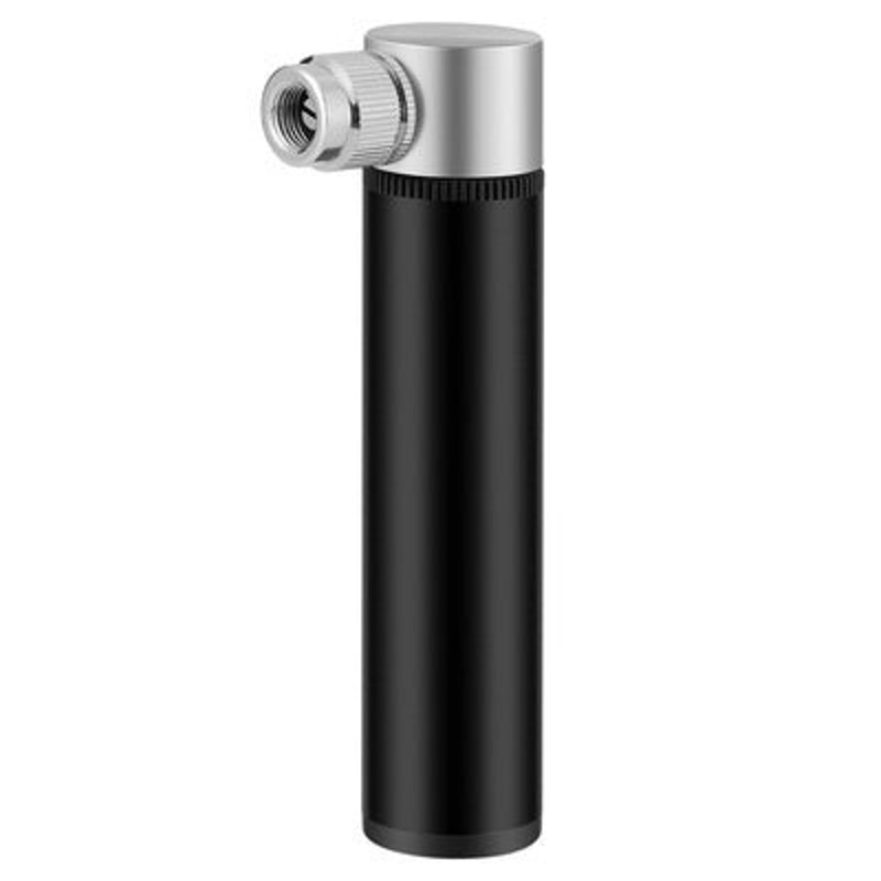 Portable mini aluminum alloy bicycle pump for basketball and feeding tube (Black)