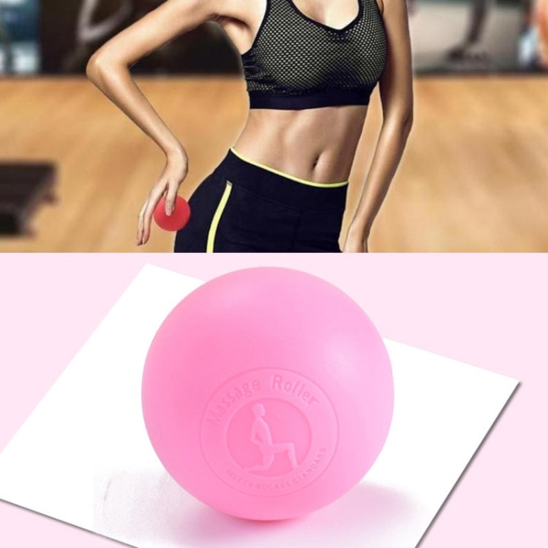 Fascia Ball Muscle Relaxation Yoga Back Massage Silicone Ball (Flat Pink)
