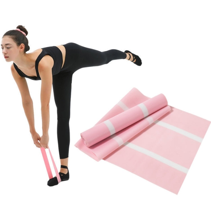 Latex Yoga Stretch Elastic Belt Hip Squat Resistance Band 1500x150x0.35mm (Pink)