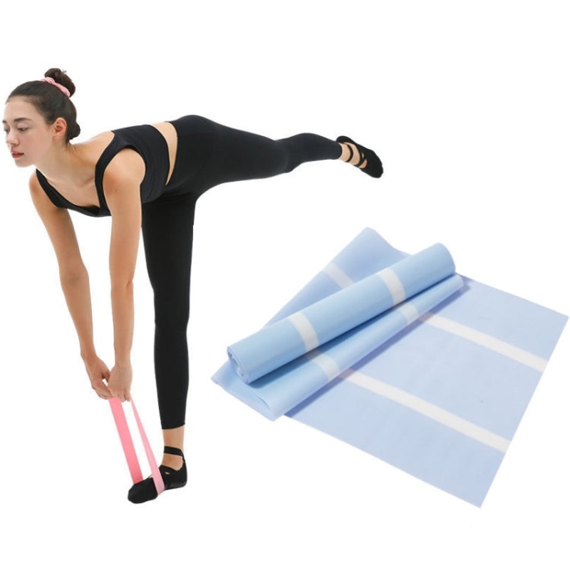 Latex Yoga Stretch Elastic Belt Hip Squat Resistance Band 1500x150x0.35mm (Two-color Blue)