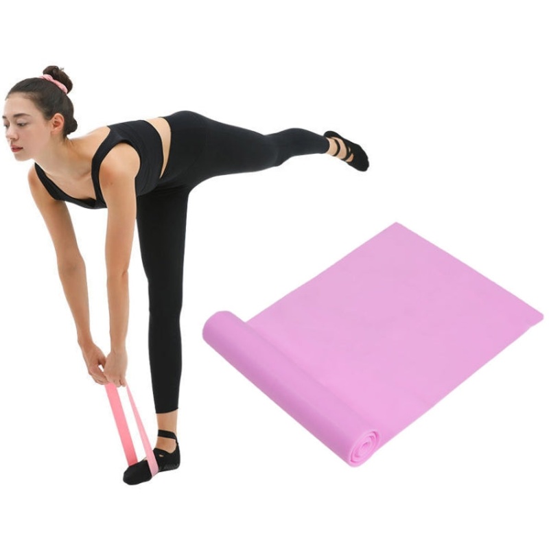 Latex Yoga Stretch Elastic Belt Hip Squat Resistance Band 2000x150x0.35mm (Pure Purple)