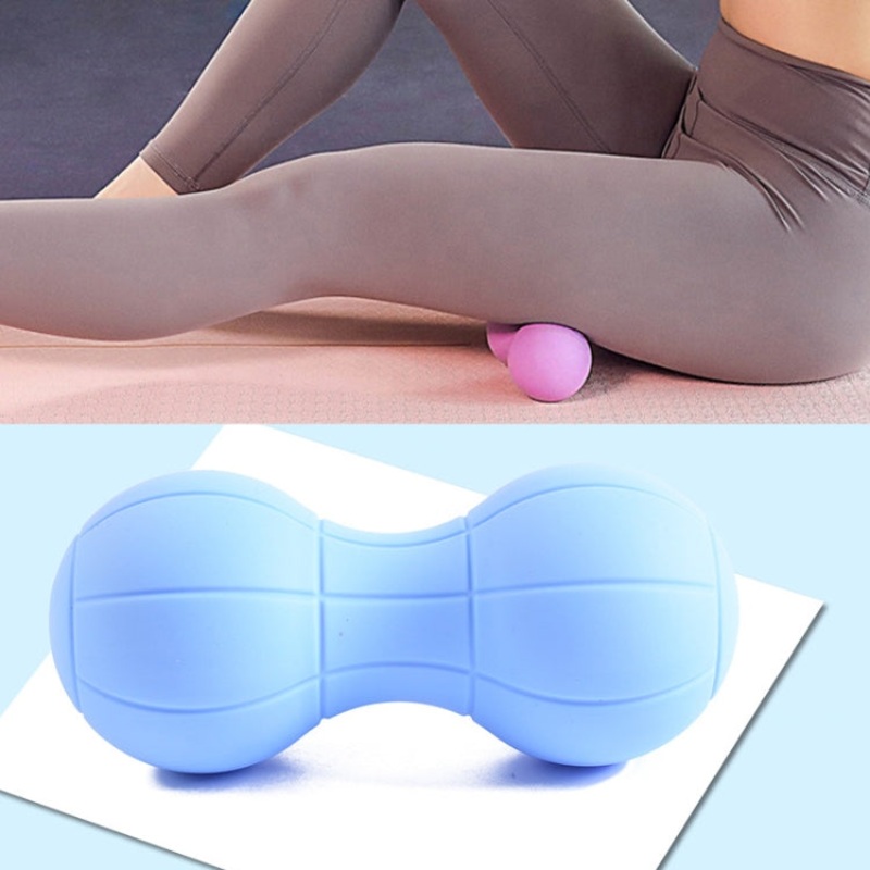 Muscle Relaxation Yoga Ball Back Massage Silicone Ball - Basketball Blue Peanut Ball (One Size)