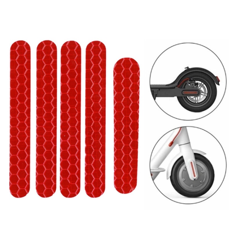 Scooter Stickers Reflective Cursor Scooter Mudguard Reflective Sticker For Ninebot ES1 (Red)