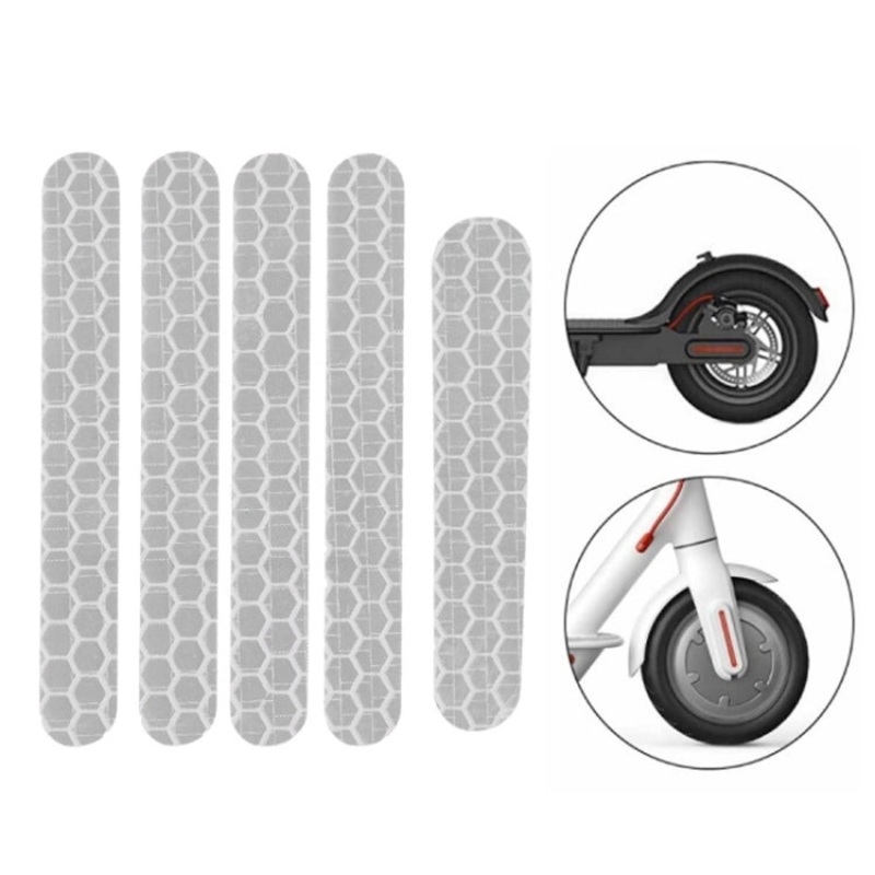 Scooter Stickers Reflective Cursor Scooter Mudguard Reflective Sticker  For Ninebot ES1 (White)