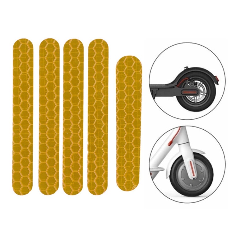 Scooter Stickers Reflective Cursor Scooter Mudguard Reflective Sticker For Ninebot ES1 (Yellow)