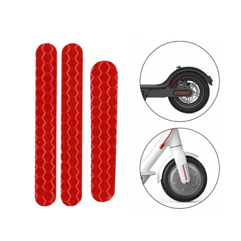 Scooter Stickers Reflective Cursor Scooter Mudguard Reflective Sticker For Ninebot ES2 (Red)
