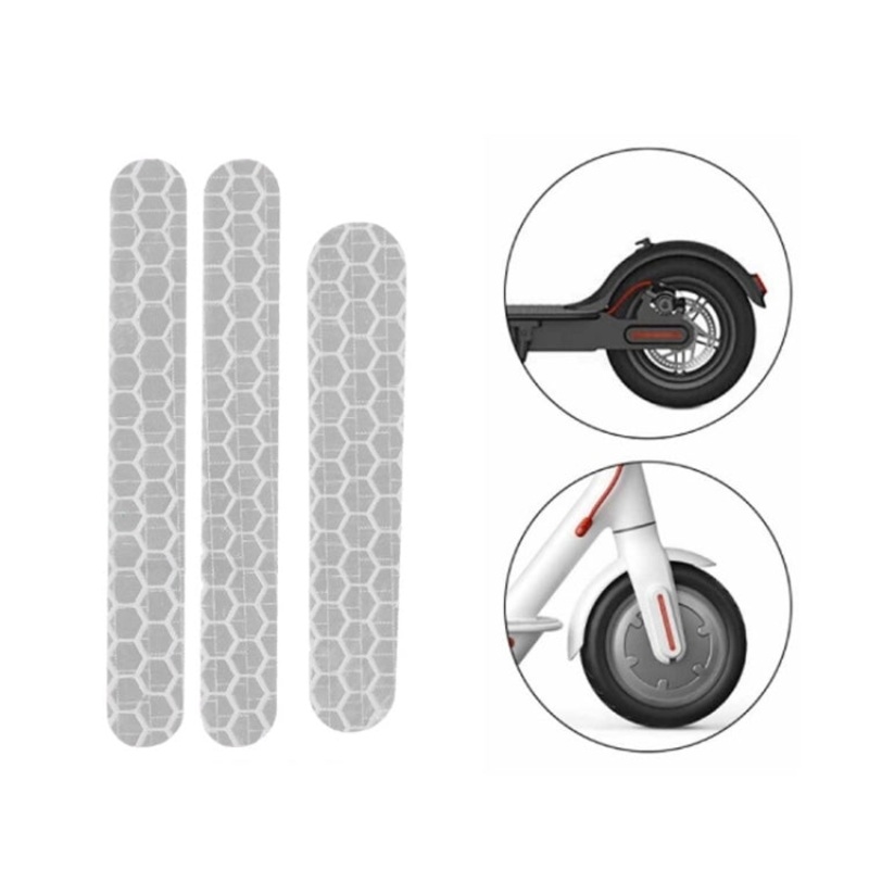 Scooter Stickers Reflective Cursor Scooter Mudguard Reflective Sticker For Ninebot ES2 (White)