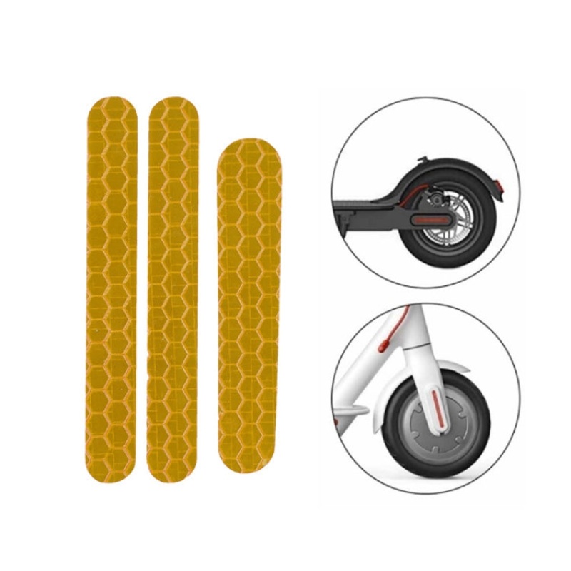 Scooter Stickers Reflective Cursor Scooter Mudguard Reflective Sticker For Ninebot ES2 (Yellow)
