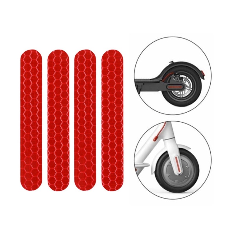 Scooter Stickers Reflective Cursor Scooter Mudguard Reflective Sticker For Ninebot Max G30 (Red)