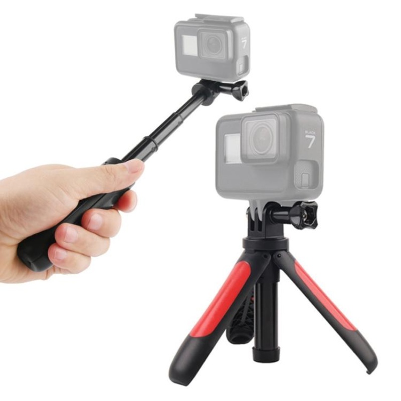 GP446 Multifunctional Mini Fixed Tripod for GoPro, Insta360, DJI and Other Action Cameras (Red)