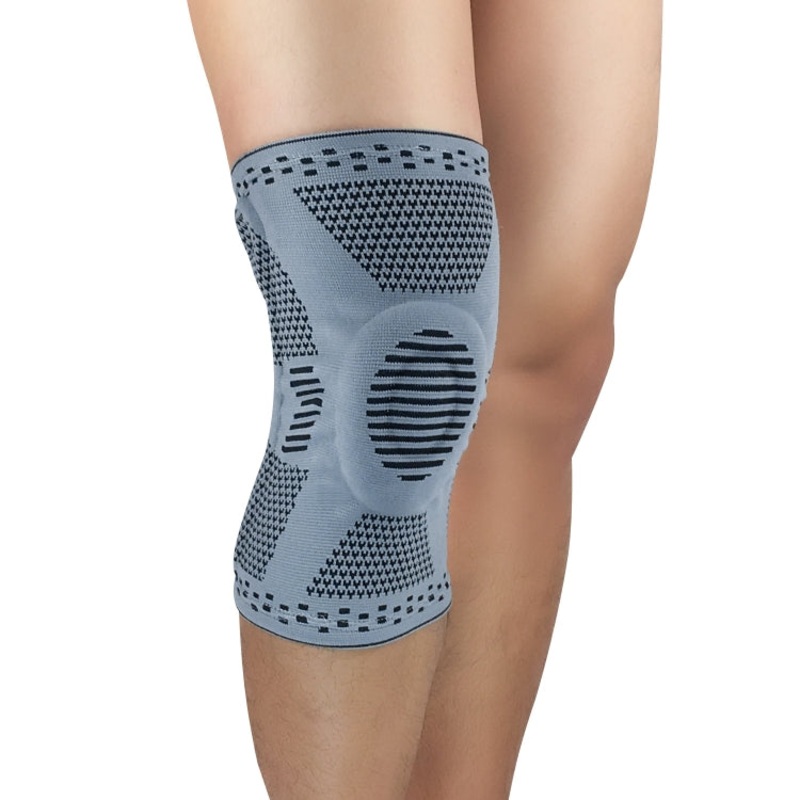 Sports Knee Pads Anti-Collision Support Compression Keep Warm Leg Sleeve Knitting Basketball Running Cycling Protective Gear, Size: XL(Black Blue)