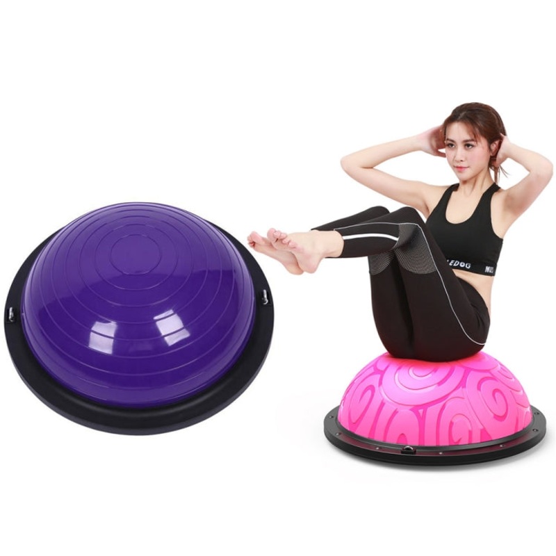 46cm Wave Speed Ball Yoga Semi Circular Balance Fitness Pilates Ball (Glossy Purple)