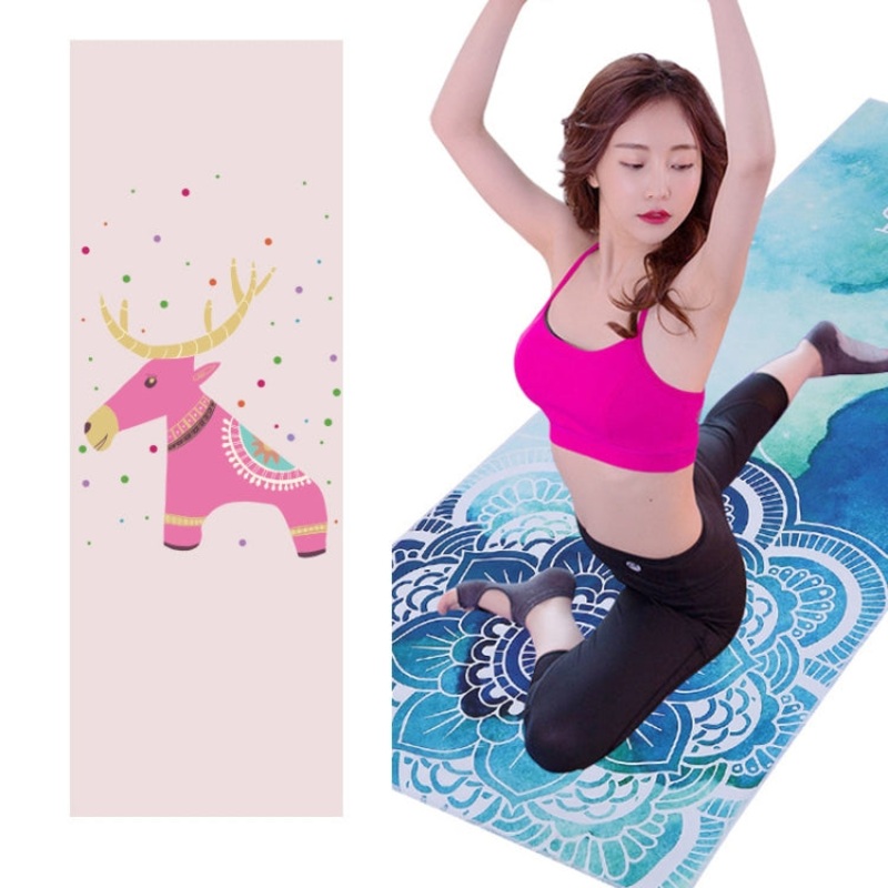 Dream Deer Printed Soft Yoga Mat Non-Slip Towel, Size: 185 x 65cm (Dream Deer)