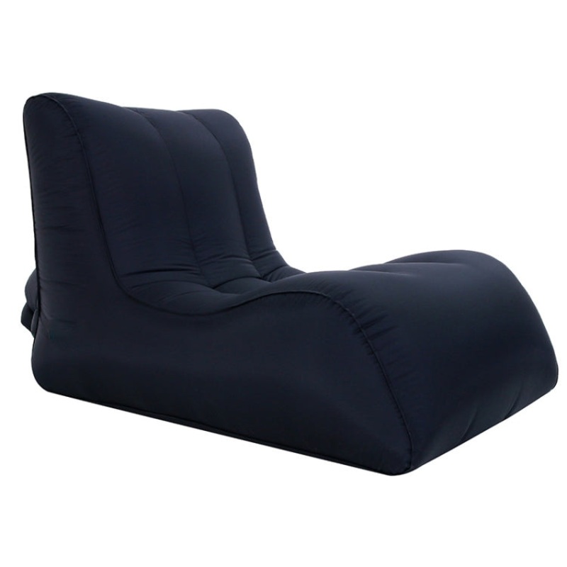 Foldable Portable Inflatable Sofa Single Outdoor Inflatable Seat (Black, 100 x 80 x 70cm)