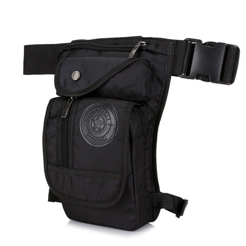 Multi-Function Nylon Leg Bag Mountaineering Outdoor Travel Sports Waist Bag (Black)