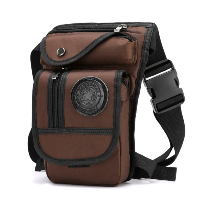 Multi-Function Nylon Leg Bag Mountaineering Outdoor Travel Sports Waist Bag (Brown)