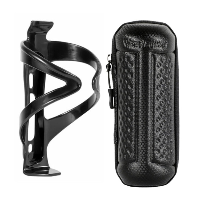1.2L Hard Shell Water Bottle Bag With Bottle Cage (Frosted Black)
