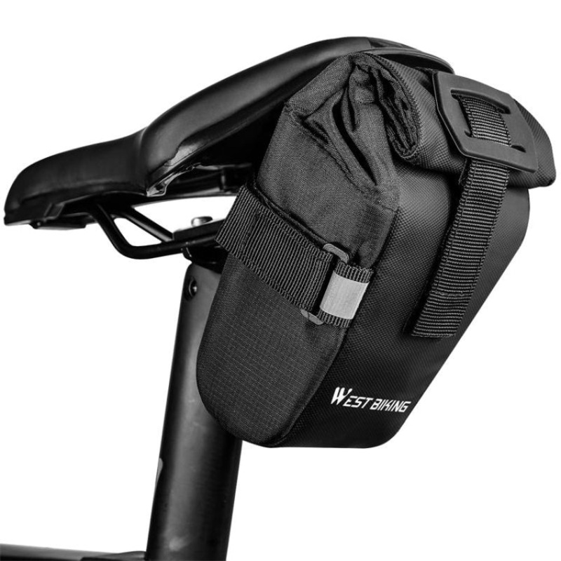 Bicycle Folding Tail Bag Riding Equipment(Black)