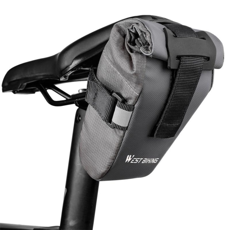 Bicycle Folding Tail Bag Riding Equipment (Gray)