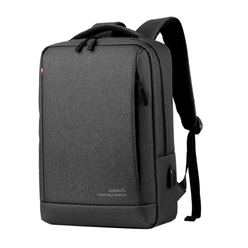 Business Laptop Bag Oxford Cloth Large Capacity Backpack with External USB Port (Grey)