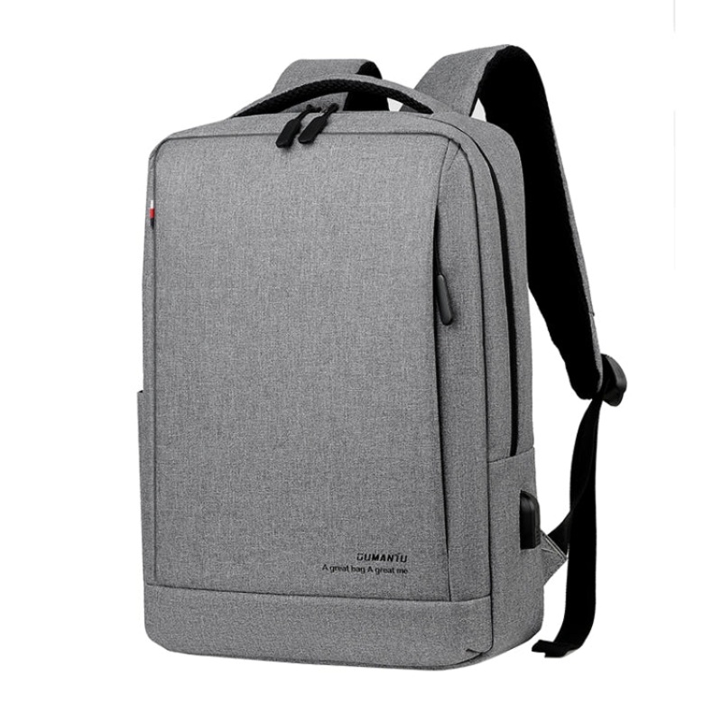 Large Capacity Business Laptop Bag Oxford Cloth Backpack with External USB Port (Light Grey)