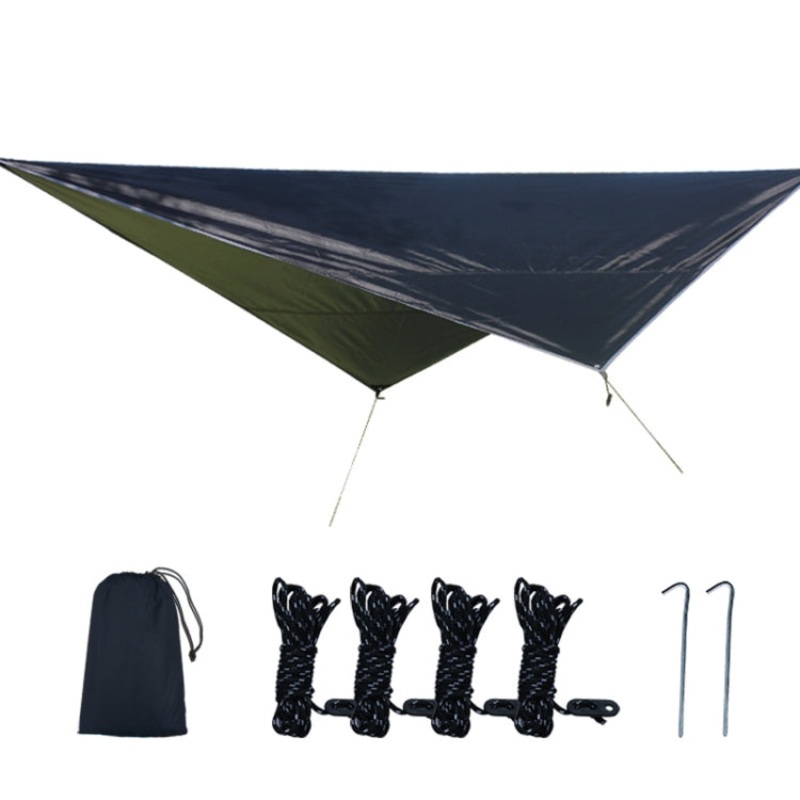 Outdoor Camping Supplies Multifunctional Camping Sunshade Waterproof and Moisture-Proof Mat Ultra-Light Sky (320 x 250cm Black)