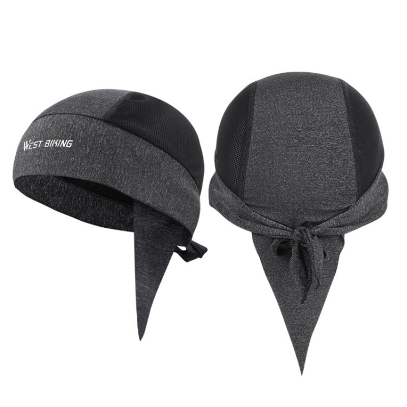 Summer Ice Silk Pirate Cap Outdoor Sunscreen Headgear Windproof Riding Cap Gray (Free Size)