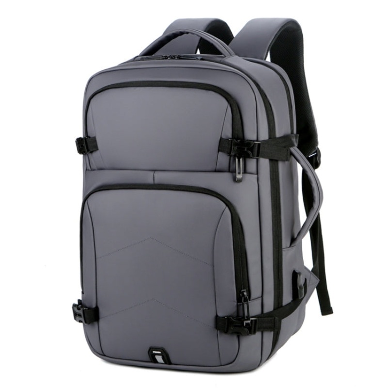 Waterproof Laptop Backpack Business Travel Shoulders Bag with External USB Charging Port (Grey)
