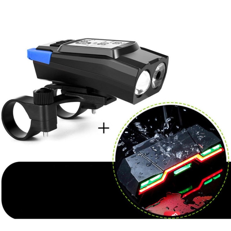 3 in 1 Wireless Bicycle Code Meter Lamp Strong Light Front Light and Tail Light (Blue Upgrade)
