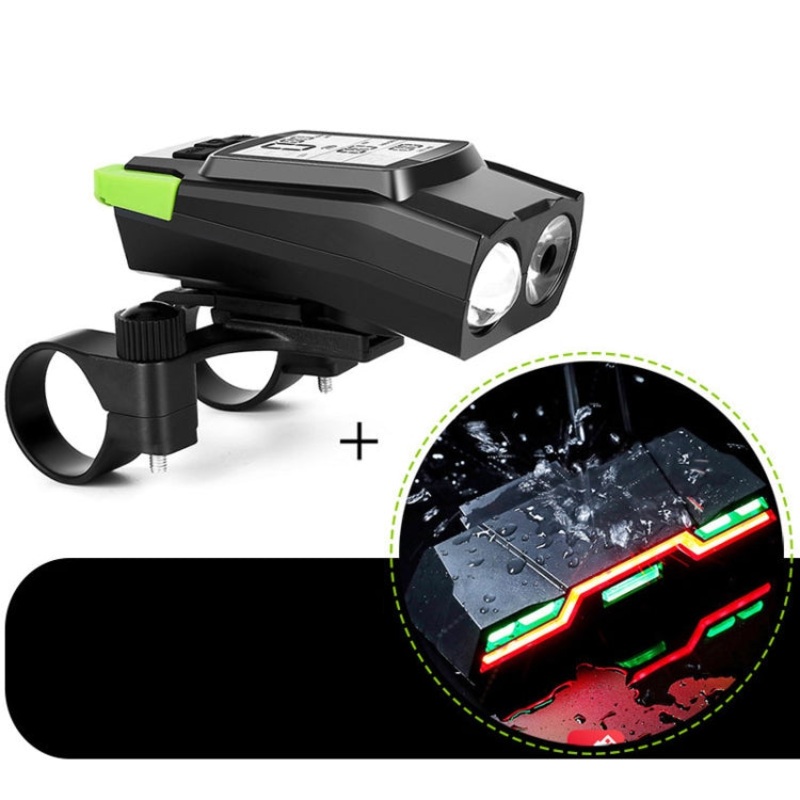 3 in 1 Wireless Bicycle Code Meter Lamp Strong Light Front Light and Tail Light (Green)